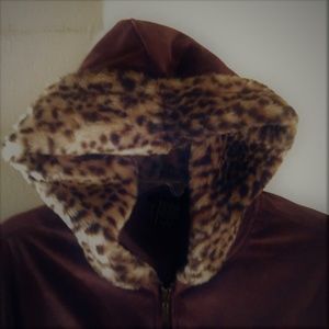 Kaktus Size 2X Jogging Suit Faux Fur Brown Velour